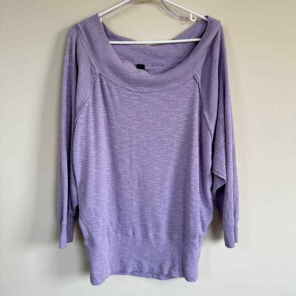 Free People We The Free Palisades Tunic Top S Purple Off Shoulder Oversized
